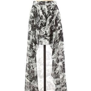 Urban Outfitters Kimchi Blue High Low Misty Grey Floral Maxi Skirt